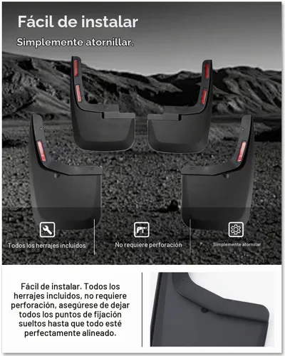 Vista 7 de Kiwi Master Aletas de barro sin taladro para Ford F-150 2015-2020