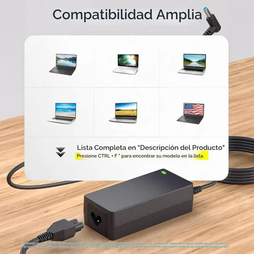 Vista 6 de PowerSource Adaptador de CA HP Smart Blue Tip de 19.5V 65W 45W Certificado UL de 14 Pies de Largo para Muchos Modelos Incluyendo X360 Pavilion