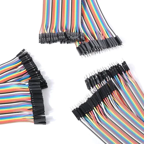 Vista 2 de HiLetgo 120 unidades/3 x 40 piezas de cables de puente de tabla de pan prototipo de placa de conectar cables con conectores macho hembra, 0.100 in a