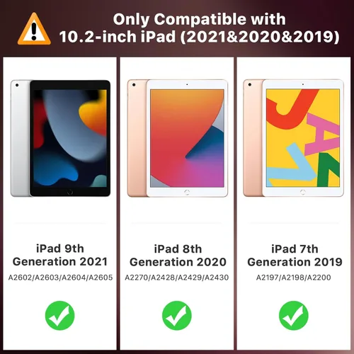 Vista 2 de Funda MoKo para iPad de 9ª Generación 2021 / iPad de 8ª Generación 2020 / iPad de 7ª Generación 2019 con Soporte para Lápiz, Funda para iPad 10.2