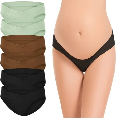 Vista 6 de Dresime Paquete de 6 ropa interior de maternidad de algodón para mujer, mezcla