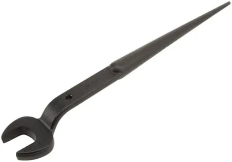 Vista 12 de KLEIN TOOLS 3212TT Llave de boca abierta de construcción con orificio para amarrar, fabricada en EE. UU., apertura nominal de 1-1/4 pulgadas, perno
