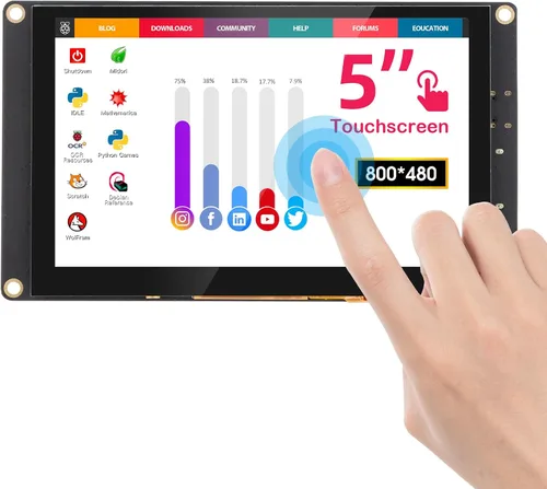 Vista 10 de ELECROW 7 Pulgadas 1024×600 Pantalla Táctil para Raspberry Pi: Pantalla LCD IPS de Toque Capacitivo, Mini Monitor Portátil Compatible con Raspberry