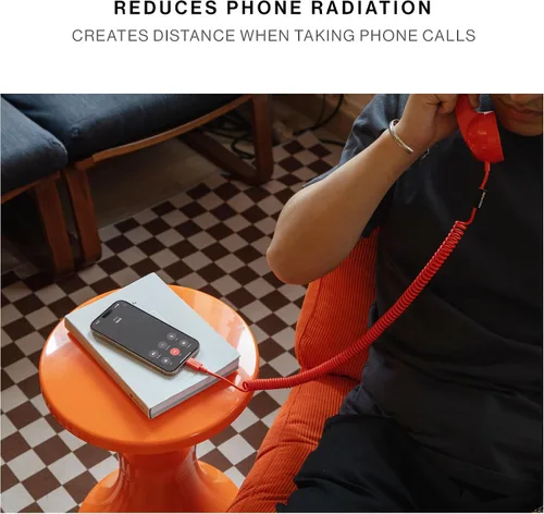 Vista 9 de Native Union Pop Phone – Auricular retro con micrófono y altavoz, USB-C para iPhone, iPad, Laptop, Tablet, Samsung S25, Flip 7, Fold 7 – Trabajo Pino