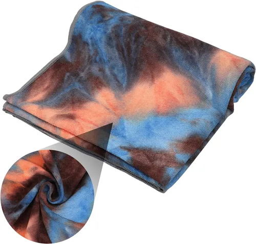 Vista 4 de Toallas de yoga, toalla de yoga antideslizante con textura de gofre antideslizante, manta de yoga de microfibra 100% absorbente, sin olor