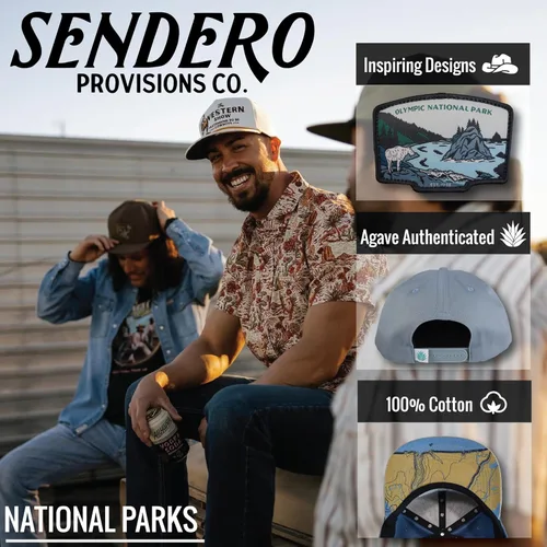 Vista 2 de Sendero Provisions Co. Colección Snapback de sombrero de cuerda trenzada National Park
