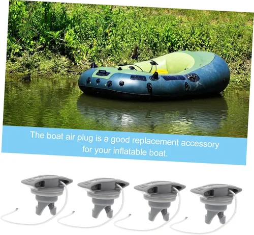 Vista 3 de Juego de 4 piezas de cubierta de válvula de aire para bote, kayak, canoa, barco inflable, buque, buque, buque, tapones, tapones