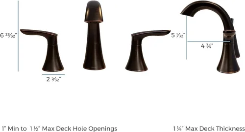 Vista 4 de Pfister Weller LG49WR0K - Grifo para lavabo de baño, 8 pulgadas de ancho, 2 asas, 3 agujeros, acabado de níquel cepillado, LG49WR0K