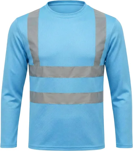 Vista 10 de HYCOPROT Hi Vis - Camisas de seguridad de manga larga de alta visibilidad, camisa reflectante para hombres y mujeres, camiseta de construcción