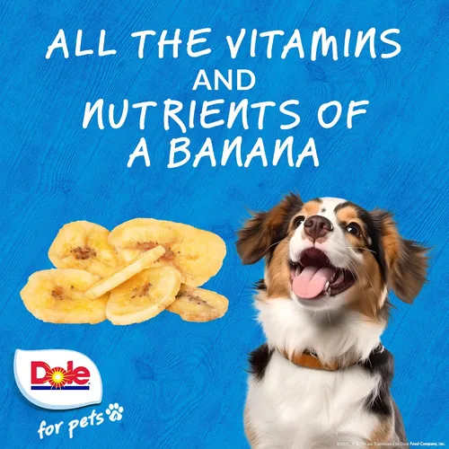 Vista 3 de Dole Golosinas para perros de plátano secado al aire para mascotas, 6 onzas Hecho con plátano real, un solo ingrediente, golosinas para perros