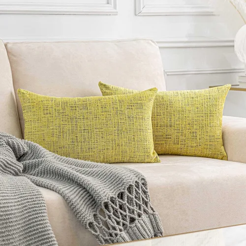 Vista 11 de Home Brilliant Fundas de almohada de primavera de 18 x 18 pulgadas, fundas de almohada decorativas de terciopelo chenille a rayas para decoración