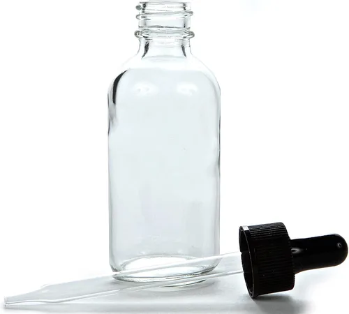 Vista 5 de Vivaplex, 12, botellas de vidrio de 59,15 cc, transparentes, con goteros de vidrio