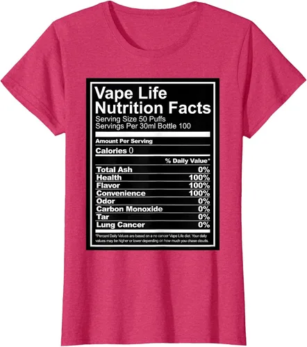 Vista 19 de Información nutricional de Vape Life - Camiseta Vaping - Camiseta Vaper Tee