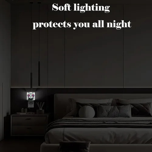 Vista 7 de Bonita luz nocturna de gato gris, enchufable a la decoración de pared para escaleras, pasillo, cocina, luces nocturnas con sensor de atardecer a