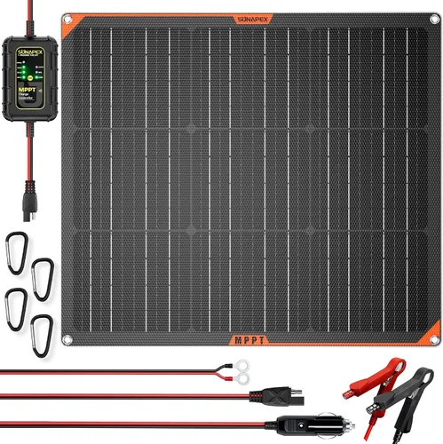 Vista 11 de SUNAPEX Cargador de batería solar de 5 vatios para coche, 12 voltios, impermeable, alimentado por energía solar, cargador y mantenedor, cargador