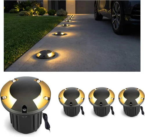 Vista 18 de Gardenreet - Luz de pozo en tierra - Latón 12V IP65 Iluminación de paisaje al aire libre, luz de torreta de bajo voltaje LED en grado, bronce