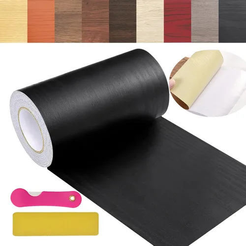 Vista 13 de Cinta de Reparación de Veta de Madera, 2.4 pulgadas X 32 pies Cinta Autoadhesiva de Color Madera para Mesas, Sillas, Zócalos, Puertas, Ventanas