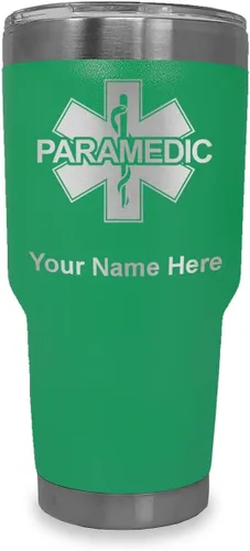 Vista 28 de LaserGram Vaso aislado al vacío de 20 onzas, paramédico, grabado personalizado incluido (negro) Engraved Gift for Paramedics, Vacuum Insulated