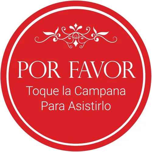 Vista 12 de Signs ByLITA Circle Por Favor Toque la Campana Para Asistirlo Signo (Negro) - Pequeño