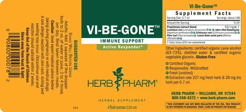 Vista 8 de Herb Pharm Vi-Be-Gone Fórmula herbaria líquida con lomatium para apoyo activo del sistema inmune - 4 onzas