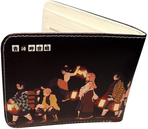 Vista 2 de Anime Demon Slayer - Cartera de piel sintética con tapa