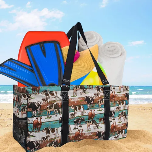 Vista 178 de NGIL Bolsa de comestibles reutilizable extra grande plegable de gran tamaño para comestibles, almacenamiento, picnic, playa, Estampado