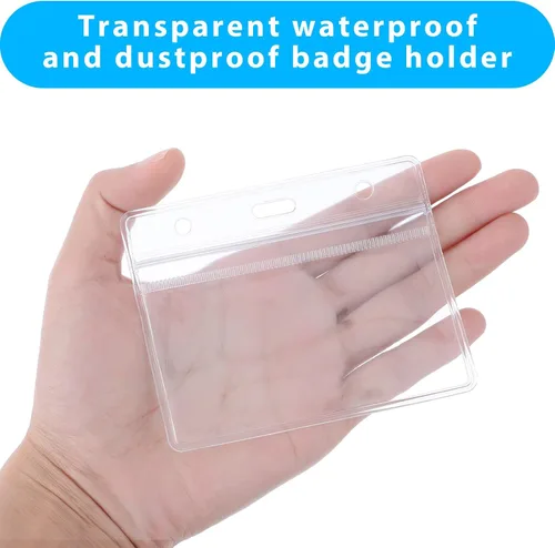 Vista 5 de TIESOME - Paquete de 2 portatarjetas de plástico suave con clip retráctil para carretes de insignia, transparente, tarjetas de identificación