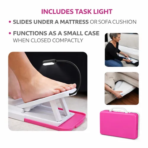 Vista 2 de Kit Profesional de Pedicura para el Hogar - Incluye Luz de Trabajo - Pintar Uñas con Facilidad Usando la Herramienta Pedi Assistant - DIY