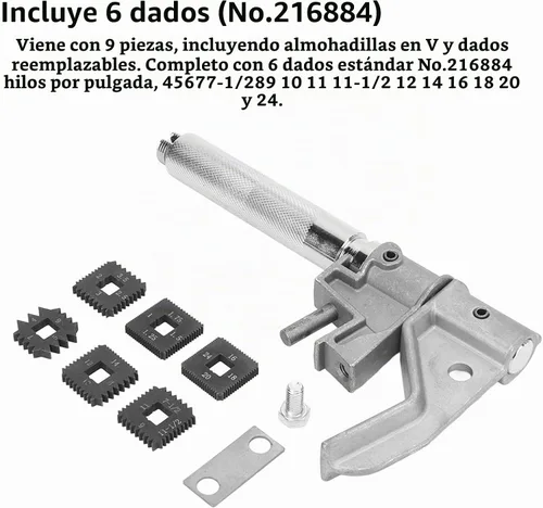 Vista 2 de Kit de herramientas de reparación de roscas externas, juego de cazador de roscas exteriores, herramienta restauradora de roscas para diámetro