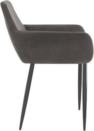 Vista 4 de Sillas de comedor, 2 piezas de terciopelo gris oscuro, bancos, sillas de cocina, ideales para cenas diarias o eventos especiales como reuniones