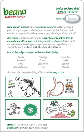 Vista 7 de Beano Suplemento dietético de enzimas alimenticias, 30 tabletas (paquete de 1)