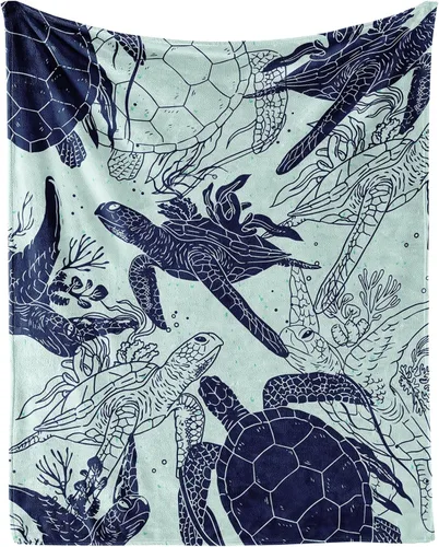 Vista 17 de Manta de tortuga marina, suave, mullida y cálida, manta pequeña de 30 x 40 pulgadas para sofá, oficina, bonita manta rosa para niños