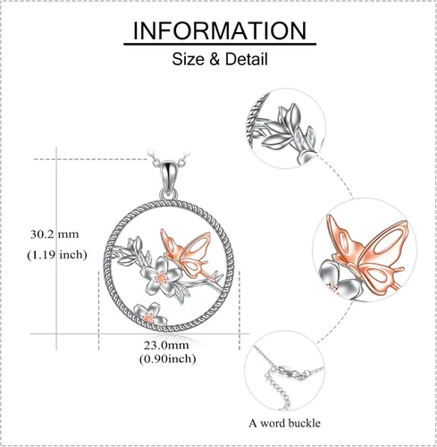 Vista 4 de VENACOLY OctopusButterfly Necklace 925 Sterling Silver Octopus Pendant fo Men Women Jewelry Gifts for Mother Dad