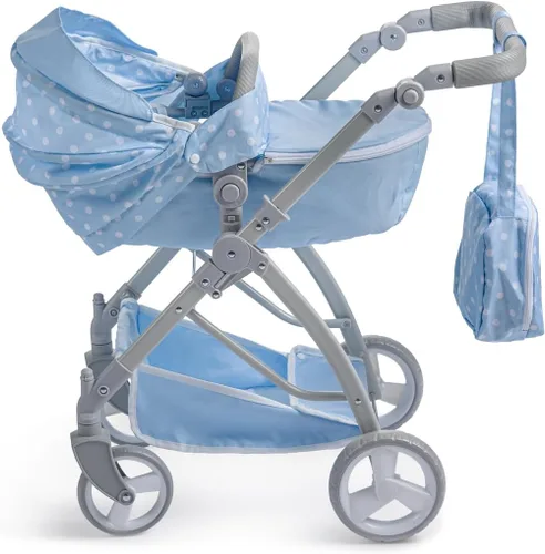 Vista 4 de JC Toys - Berenguer Boutique Cochecito deportivo plegable de lujo Colección Blue Royal para muñecas de hasta 20 pulgadas A partir de 3 años