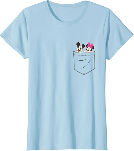 Vista 23 de Disney Mickey & Minnie Mouse - Camiseta de bolsillo pequeño para pareja