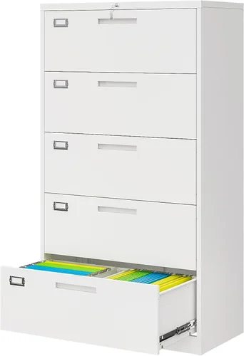 Vista 11 de Archivador de 2 cajones para oficina en casa, archivadores rodantes con cerradura, caninete de metal para debajo del escritorio con ruedas para A4