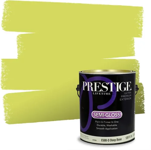 Vista 199 de PRESTIGE Pinturas de pintura exterior e imprimación en uno, 1 galón, plano, combinación comparable de Benjamin Moore* Manzanilla*