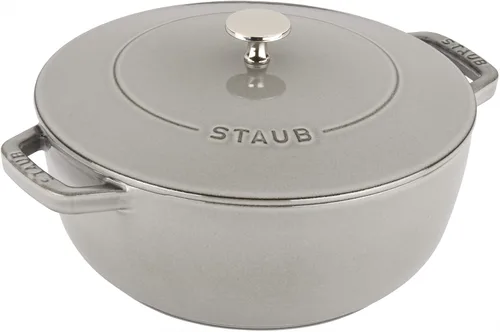 Vista 8 de Staub Horno holandés de hierro fundido, 3.75 cuartos de galón, sirve 3-4, fabricado en Francia, cereza