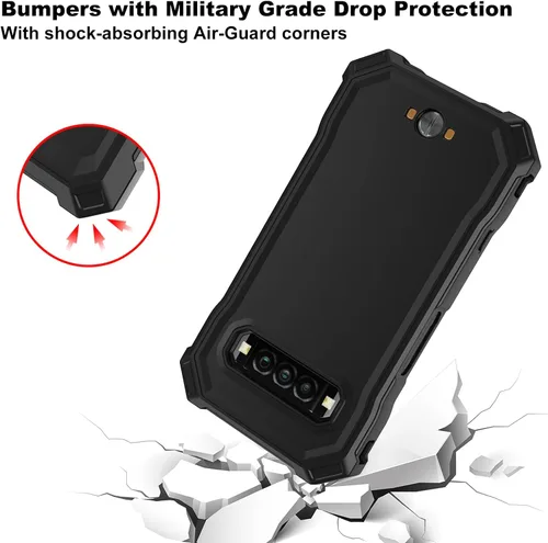 Vista 4 de Ailiber Funda para Kyocera DuraForce Pro 3, con protector de pantalla, protección de estructura de doble capa, esquinas a prueba de golpes