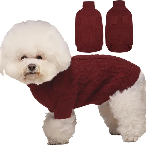 Vista 14 de PeacockGreen XS Suéter para Perro Hembra Chihuahua Teacup, Ropa para Gatos y Cachorros - Suéter Cálido de Invierno para Navidad y Acción de Gracias