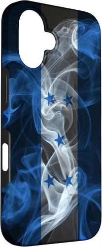 Vista 3 de iPhone 16 Smoky Honduras Flag - Funda de orgullo hondureño estilo humo