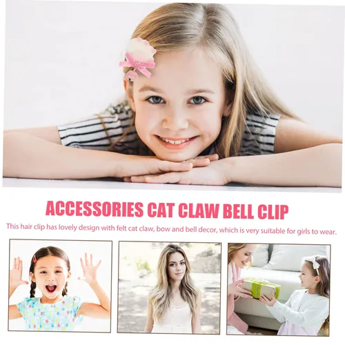 Vista 8 de FRCOLOR Preciosa horquilla de gato con lazo para el pelo para niñas, accesorios Kawaii para cosplay, fiestas de cumpleaños y festivales, diseño
