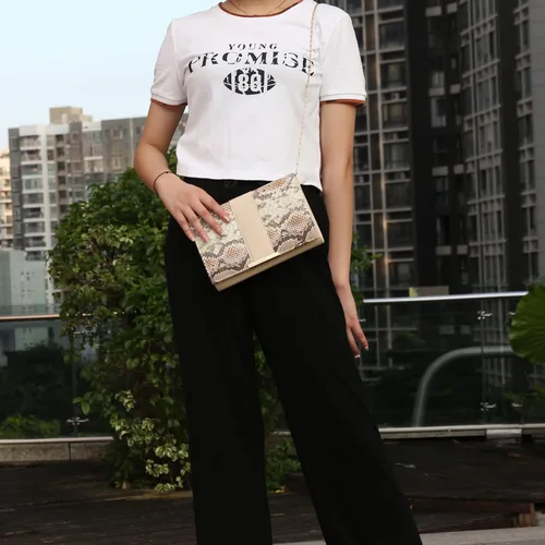 Vista 6 de ROXIE Bolso de mano para mujer, piel de serpiente, bolso de noche para boda, novia, graduación, fiesta, bolso para mujer