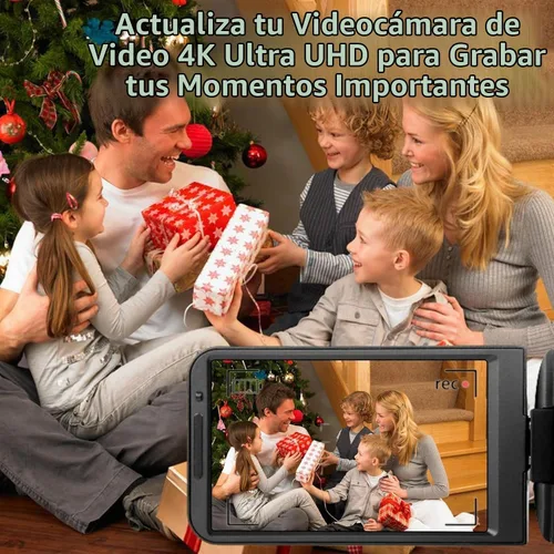 Vista 6 de Videocámara de video 4K UHD mejorada con micrófono, zoom digital de 18X, cámara de vlogging de enfoque automático para YouTube Antishake grabadora