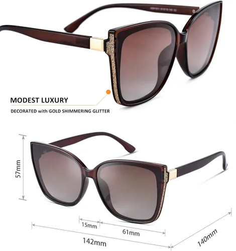 Vista 2 de mosanana Gafas de sol polarizadas de ojo de gato de moda 2020 para mujer MS51911