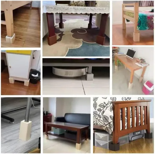Vista 8 de 4 elevadores cilíndricos de madera para sofá, silla, mesa Inner Dia.1.69",Increase Height 2",Wooden Solid Original Color,DIY