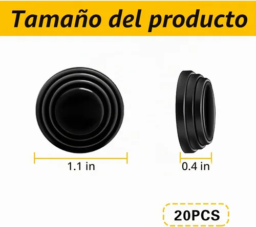 Vista 2 de 20 piezas de juntas de absorción de impactos para puerta de automóvil, almohadilla de silicona silenciadora de cierre de puerta de 1.18 pulgadas