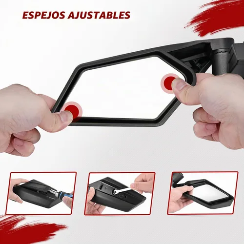 Vista 6 de Frokom Espejos laterales X3 – Can Am Maverick X3 Max X RS/DS/MR/Turbo/R/RR, diseño ajustable y separable