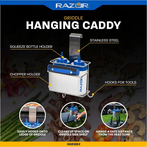 Vista 3 de RAZOR - Carrito colgante para plancha 08818RZ Maximiza la eficiencia de la plancha Organiza los accesorios de Blackstone con facilidad