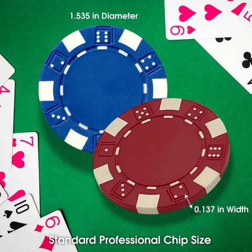 Vista 4 de CHH Juego de fichas estilo dados Poker Casino (100 piezas), 0.41 oz